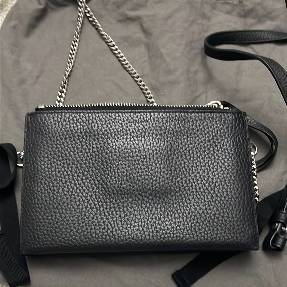 All Saints Black Crossbody Bag Minimalist Design - Picture 6 of 7